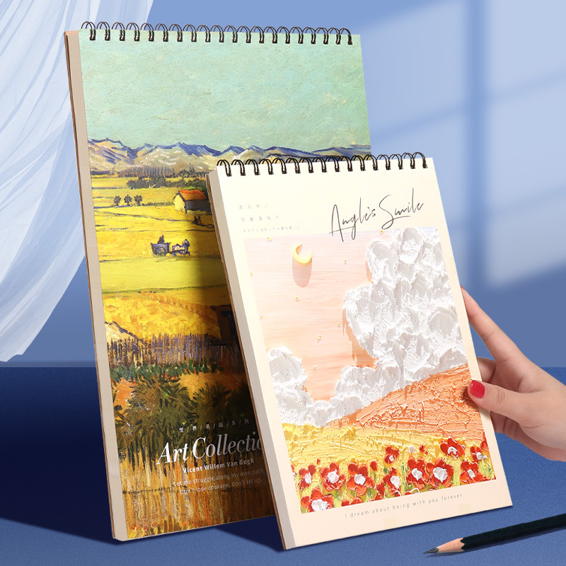 A4 유화 시리즈 스케치북 성인 미술 학생 훈련 클래스 손으로 그린 낙서 컬러 리드 용지 45 매/책